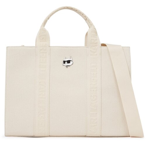 Karl Lagerfeld Nakupovalna torba ' IKON CHOUPETTE PIN SQUARE ' bela Cene