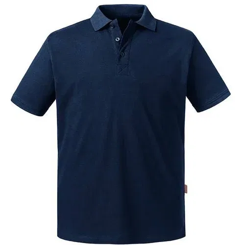 RUSSELL Navy blue men's polo shirt Pure Organic