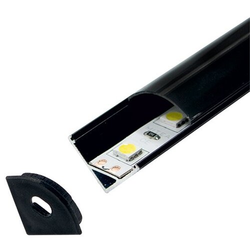 Mitea Lighting Aluminijumski profil za LED trake crni ugaoni 15.8x15.8x2000mm set sa crnim difuzorom M601-CC Cene