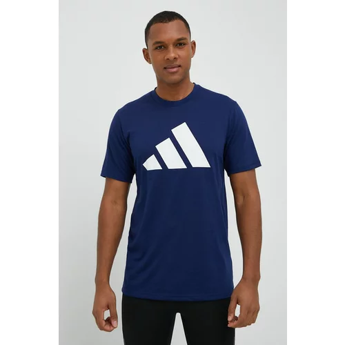 Adidas Majica kratkih rukava za trening Training Essentials boja: tamno plava, s tiskom