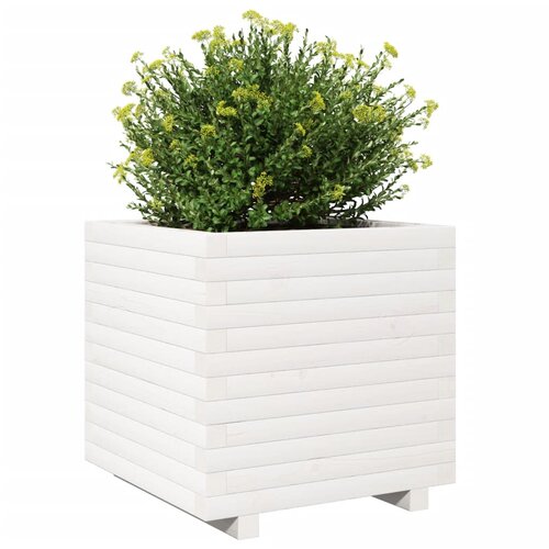  Vrtna sadilica bijela 50 x 50 x 49,5 cm od masivne borovine Slike