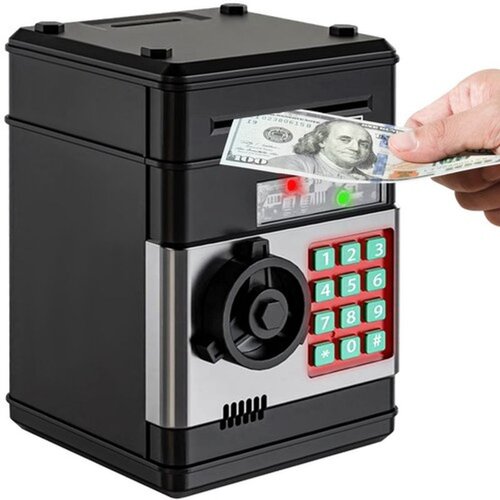 Kruzzel elektronička kasica bankomat s PIN kodom, za novčanice i kovanice Slike