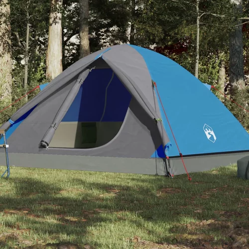 Šator za kampiranje za 6 osoba plavi 348x340x190 cm taft 190T