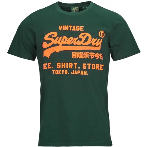Superdry Majice s kratkimi rokavi NEON VL T SHIRT Zelena