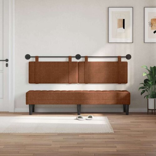  Držeće uzglavlje Zidne Smeđa 170 x 55 x 5 cm Antikni PU - Smeđa 160 cm bez LED Slike