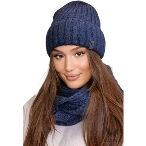 Kamea Woman's Set Hat&Chimney K.22.257.12 Navy Blue