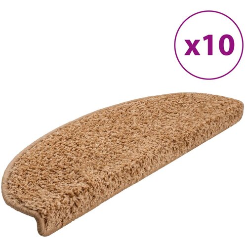  Prostirke za stepenice 10 kom 65x21x4 cm bež poluokrugle velike Slike