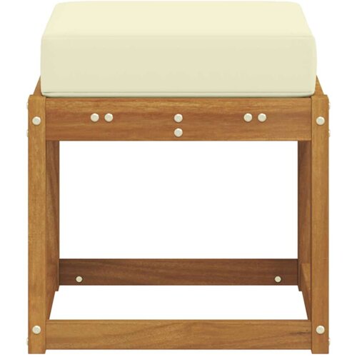  Vanjska stolica klupa s jastukom Prirodna 43 x 43 x 37 cm - Prirodna boja i krem 40 cm Otvoreno područje nogu Slike
