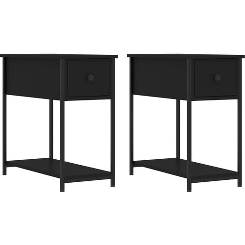 Maison Chic Dvo delni komplet Nočne omarice - Nočne mize črna 30x60x60 cm inženirski les, (21688996) Cene