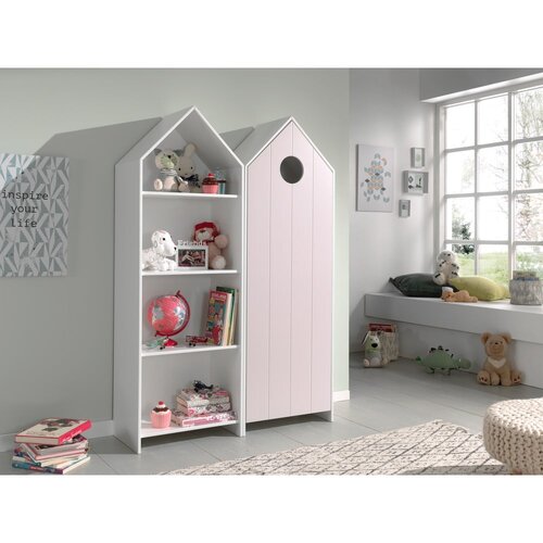 Vipack Bela/svetlo rožnata odprta otro&amp;scaron;ka garderobna omara 115x171,5 cm CASAMI &amp;ndash; Slike