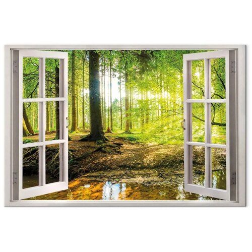  Slika - Window: View on Forest 120x80 Na talijanskom platnu Slike