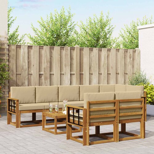  Set vanjskih sofa 9 kom. Prirodna i bež Cene