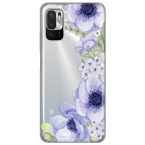 maska silikonska print skin za xiaomi redmi note 10 5G blue roses Slike