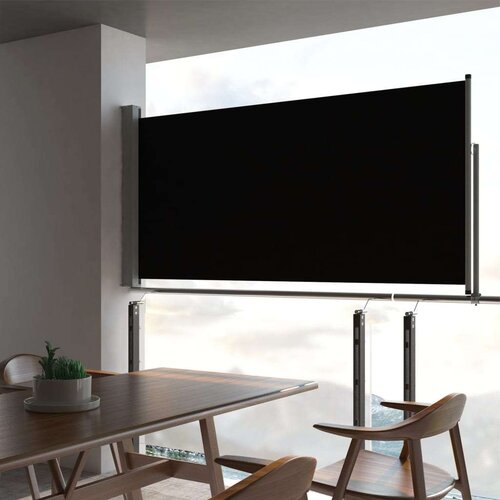 vidaXL Uvlačiva bočna tenda za terasu 120 x 300 cm crna Cijene