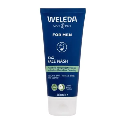 Weleda For Men 2in1 Face Wash gel za čišćenje lica i brade 100 ml za moške