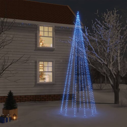 vidaXL Božično drevo s konico 732 modrih LED lučk 500 cm Cene