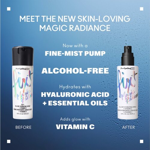 MAC Cosmetics Fix+ Magic Radiance meglica za obraz za fiksacijo make-upa (posvetlitveni) 100 ml Slike