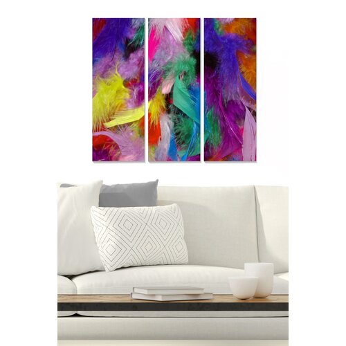 Wallity MDF1128204 Multicolor Decorative MDF Painting (3 Pieces) Cene