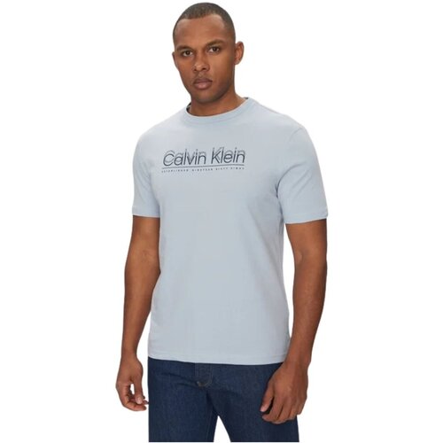 Calvin Klein Jeans Majice s kratkimi rokavi K10K114149 Modra Slike