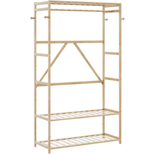 VidaXL Stalak za odjeću s policama 110x40x175 cm od bambusa Slike