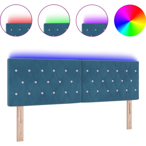  LED uzglavlje s kristalnim dugmicama tamno plavo 72 cm bar&amp;scaron;unasto Slike