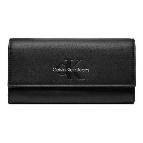 Calvin Klein Jeans Velika ženska denarnica Sculpted Long Fold Mono K60K611484 Črna