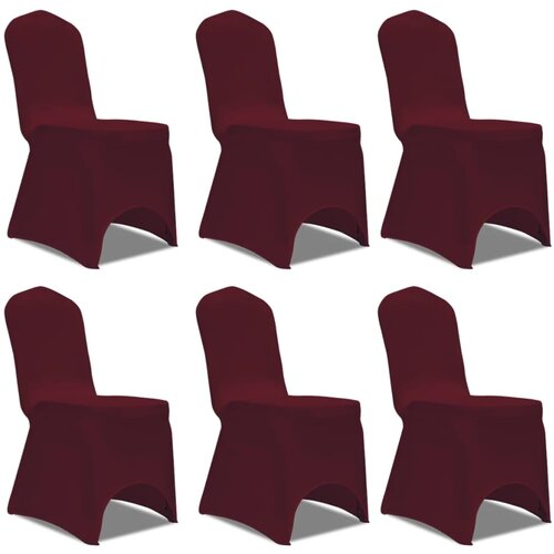 VidaXL Navlake za Stolice Rastezljive Bordo 6 kom Slike