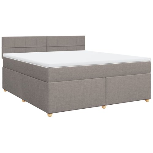 VidaXL Krevet s oprugama i madracem smeđesivi 180x200 cm tkanina Slike