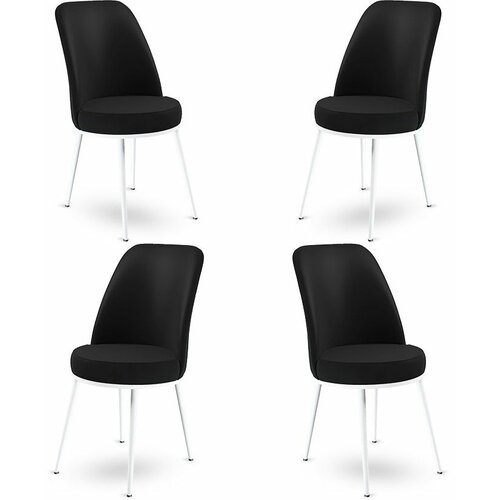 HANAH HOME dexa - black, white blackwhite chair set (4 pieces) Slike