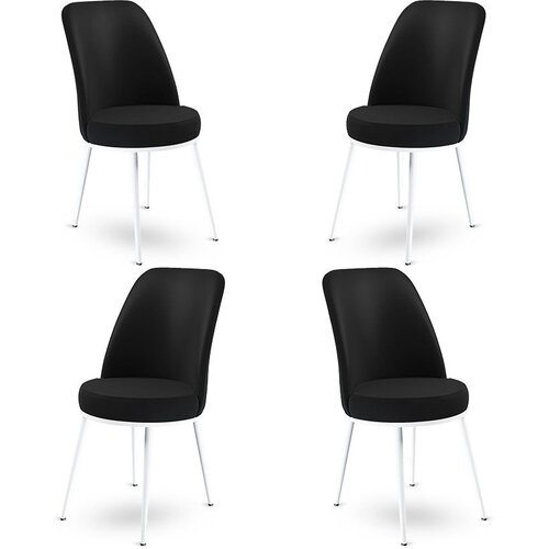 Hanah home Dexa set stolica, 45x89x42 cm, 4 dijela, Crno-bijela Cene