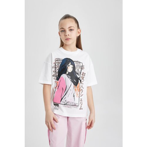 Defacto girl's Oversize Fit Printed Short Sleeve T-Shirt Cene