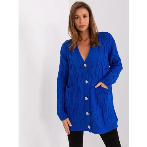 Fashion Hunters Cobalt blue cardigan with pockets