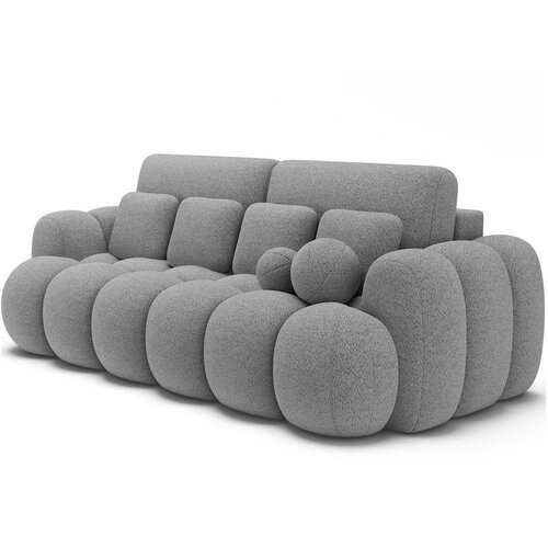 ELTAP Siva sklopiva sofa od boucl&amp;eacute; tkanine 256 cm Cotonn &amp;ndash; Slike