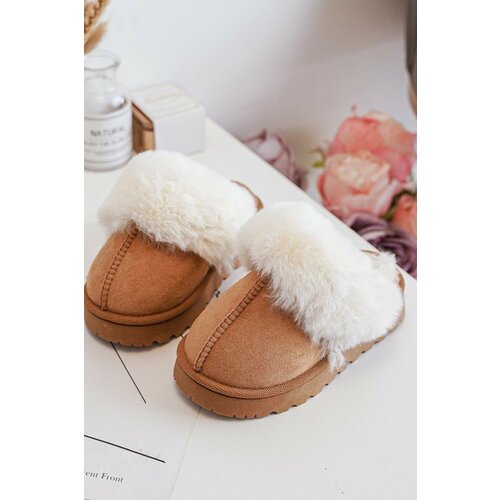 Kesi Children's slippers with Camel Birasta fur Slike