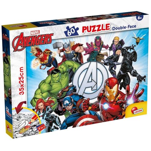 Lisciani Maščevalci 2 v 1, 60-delni puzzle in pobarvanka, 35x25 cm - Lisciani Cene