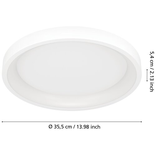 Eglo 901912 - led rgbw prigu&amp;scaron;iva stropna svetiljka loretello-z LED/19,6W/230V, prečnik 35 cm, bela Slike
