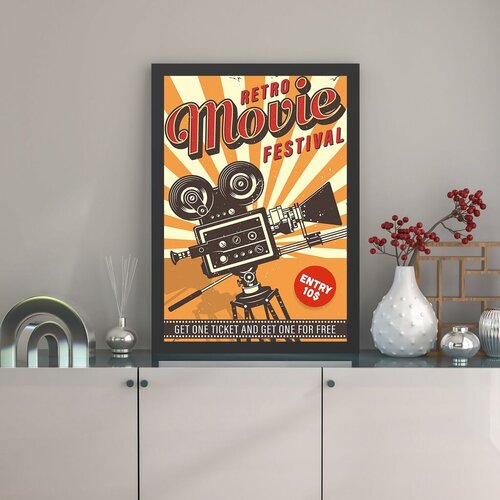 Wallity Uramljena slika Retro Movie Festival, 40x55 cm Cijene