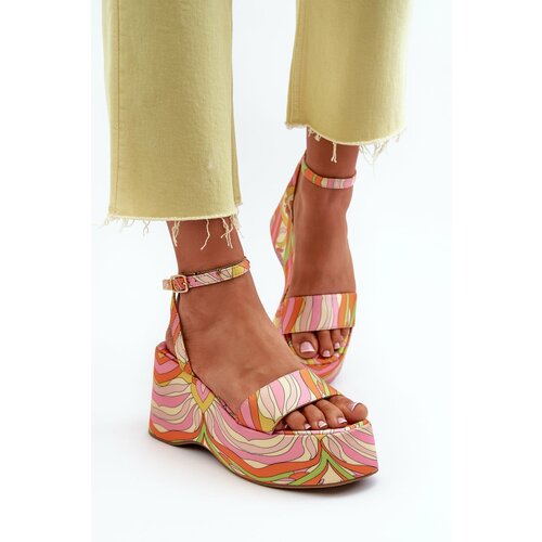 Kesi Patterned Platform Sandals And Wedge Multicolor Wiandia Slike