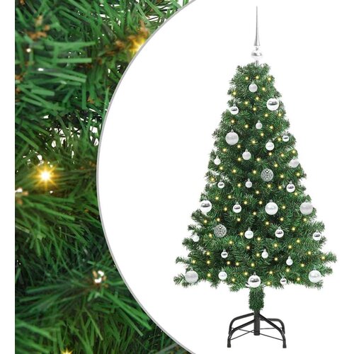 VidaXL Umjetno božićno drvce Zelena 150 cm PVC i Čelik i Plastika Slike