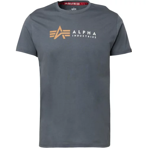 Alpha Industries Majica grafit / marelica / bela