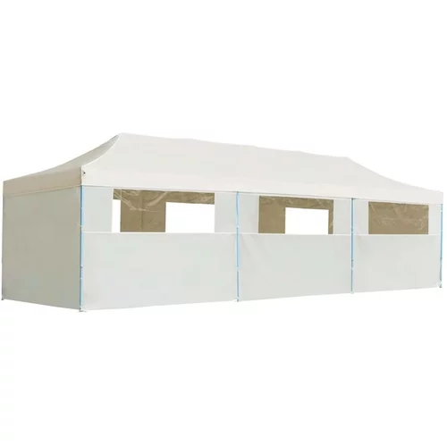  zložljiv pop-up šotor za zabave z 8 stranicami 3x9 m krem
