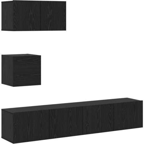 vidaXL Komplet TV omaric 3 pcs Črna Orehovina Konstruiran les, (5000132486) Cene