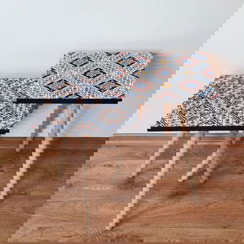 Hanah home 2Shp466 - navy blue navy bluewhiteclaret redorange nesting table (2 pieces) Cene