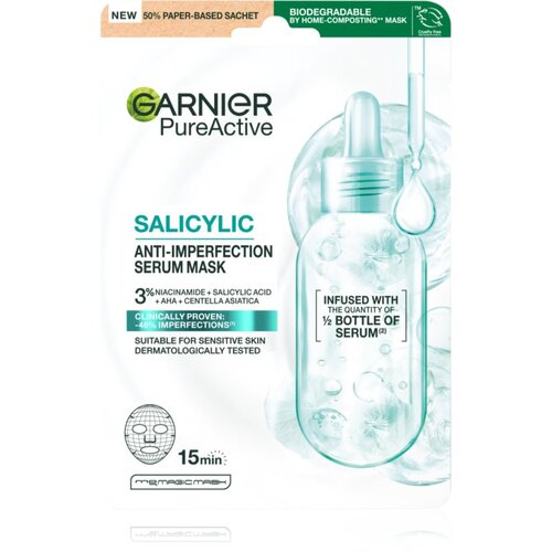 Garnier Pure Active Salicylic maska iz platna proti nepravilnostim na koži 1 kos Cene