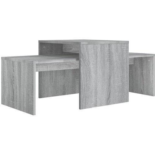 Maison Chic Komplet klubskih mizic - Kavne mizice - Nizka mizica siv sonoma 100x48x40 cm konstruiran les, (21752009) Slike