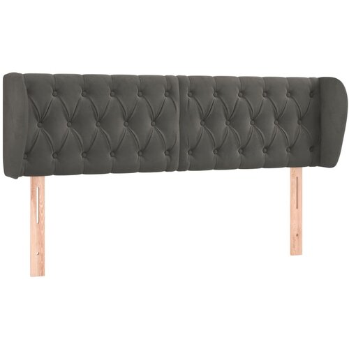 VidaXL Vzglavje z u&amp;scaron;esi temno sivo 163x23x78/88 cm žamet, (20792891) Slike