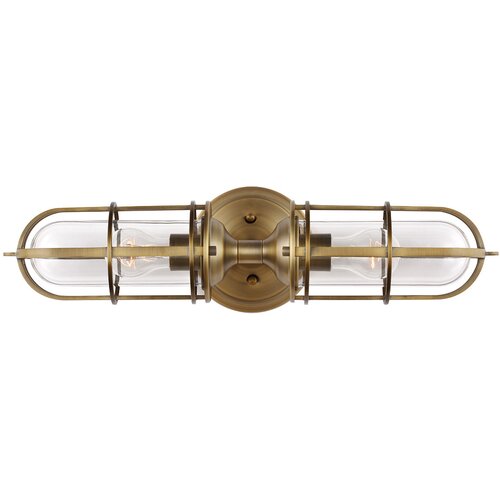 Quintiesse Urban Restoration Stenska svetilka Feiss z 2 lučmi, temna, antična medenina, IP44, (22099030) Cene