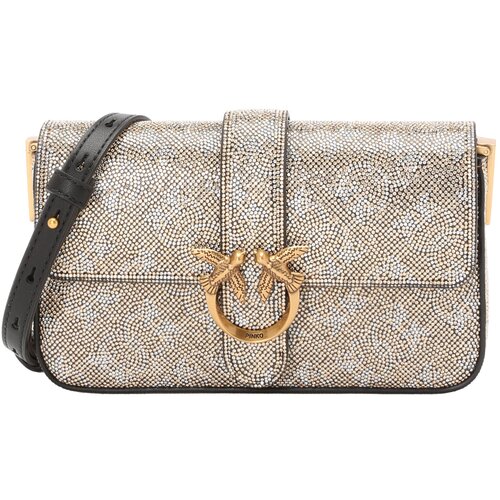 Pinko Torba za čez ramo 'LOVE ONE' zlata / črna / srebrna Cene