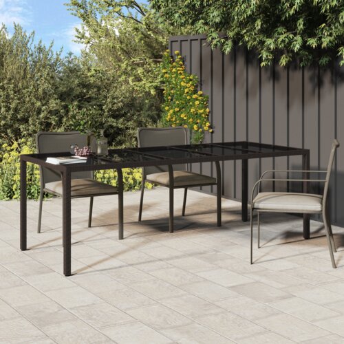 vidaXL vrtna jedilna miza rjava 250x100x75 cm poli ratan Cene