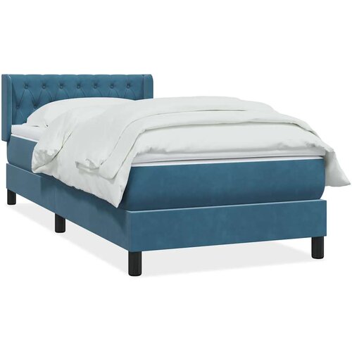 Box spring krevet s madracem tamnoplavi 90x220 cm baršunasti Cijene
